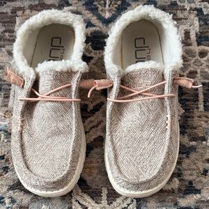 Hey Dude Tan Slip-On Shoes with Cream Lining